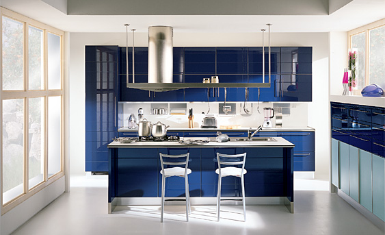 Diseños de cocinas modernas color azul | Ideas para decorar, diseñar y