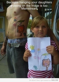 DAUGHTER DRAWING AND TATTOOS