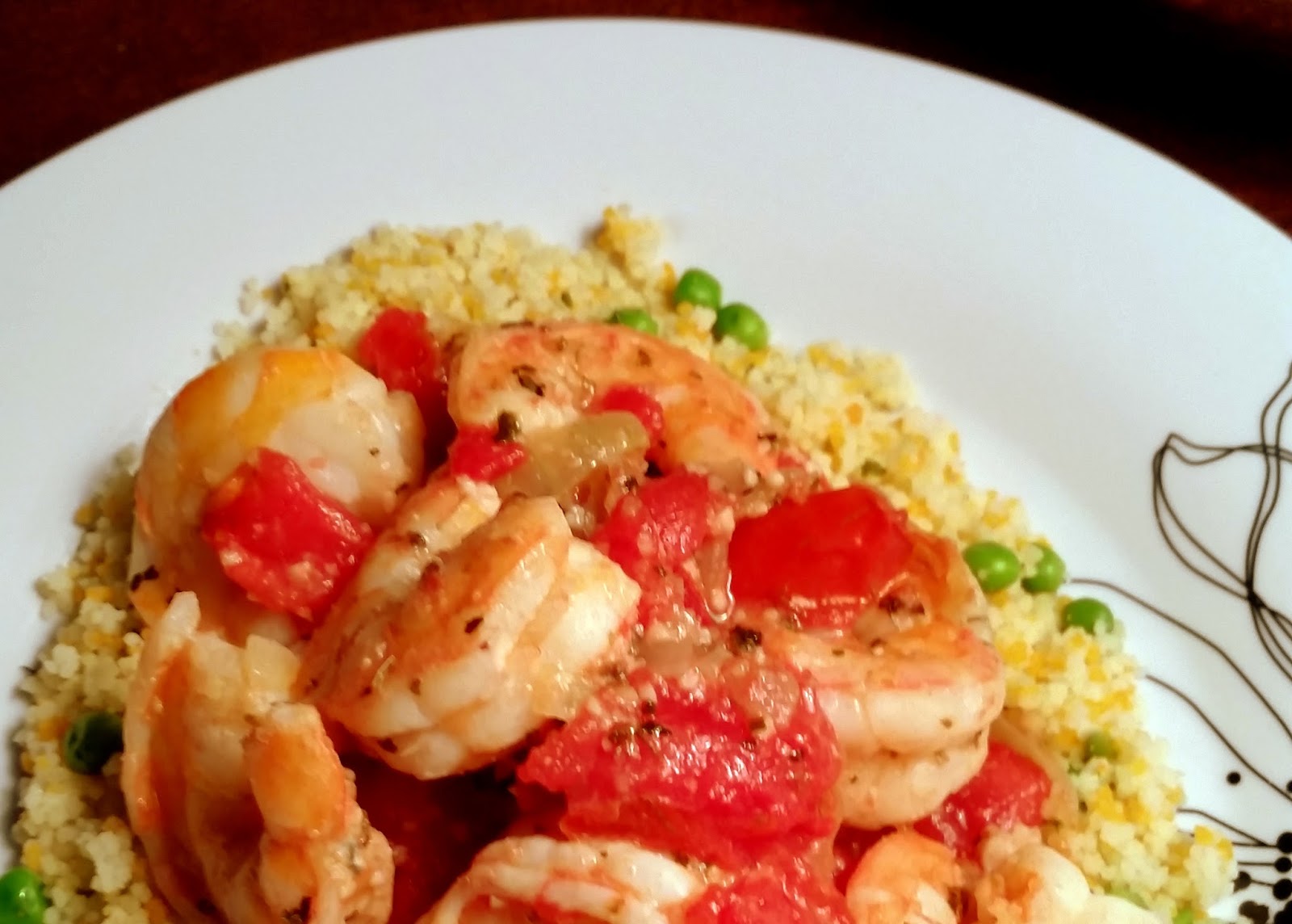 A Bite to Eat Spanish Style Shrimp with Couscous