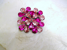 Vintage Magenta Rhinestone Brooch