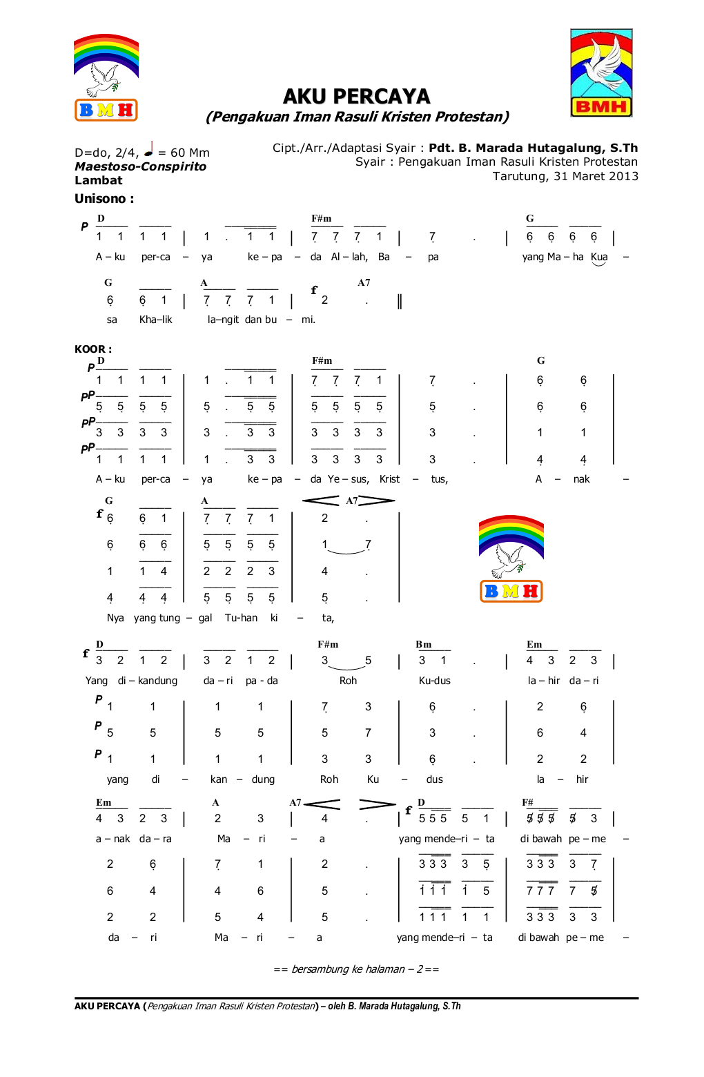 Aku Percaya (Pengakuan Iman Rasuli Kristen Protestan