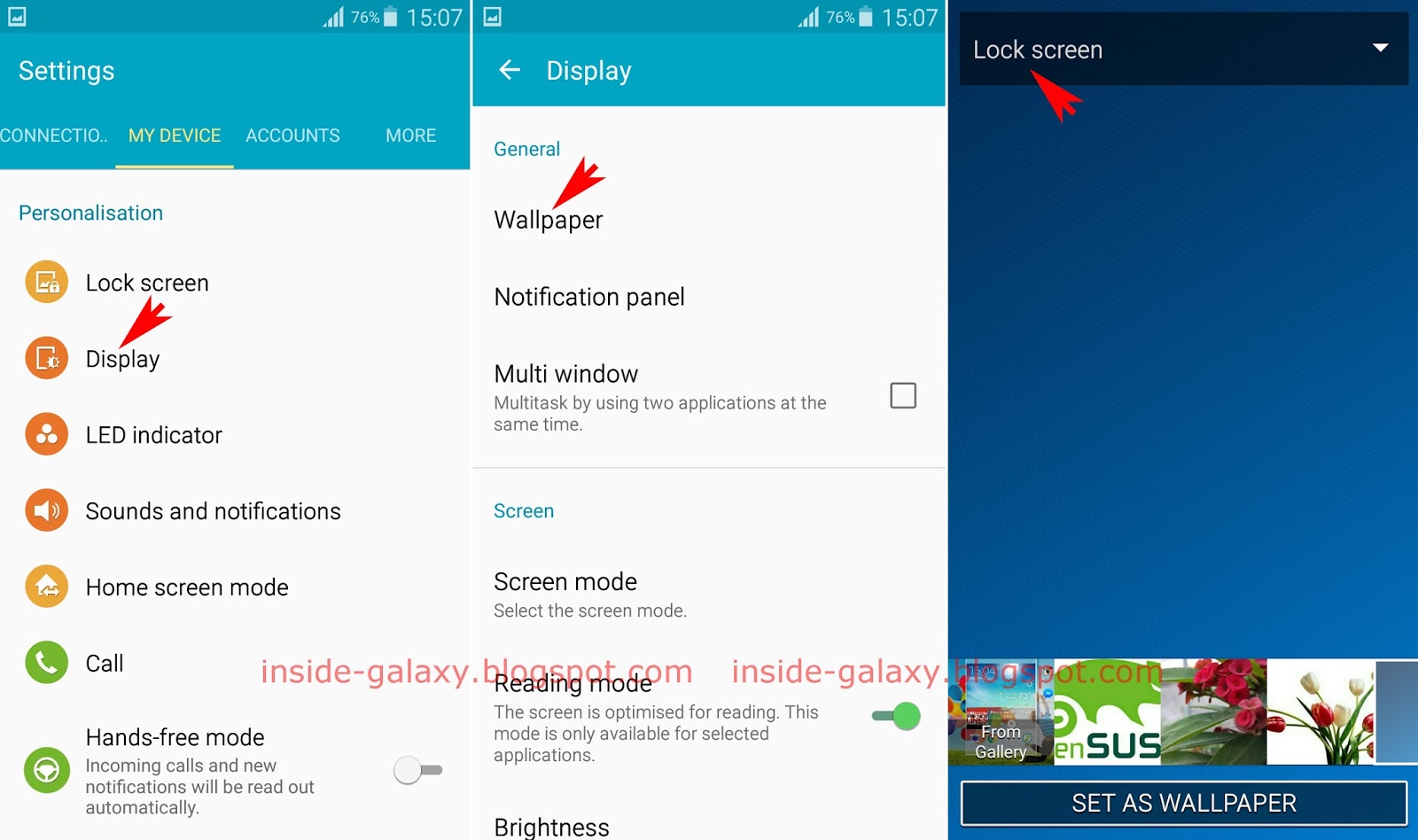 Inside Galaxy: Samsung Galaxy S4: How to Change Lock Screen Wallpaper in  Android  Lollipop