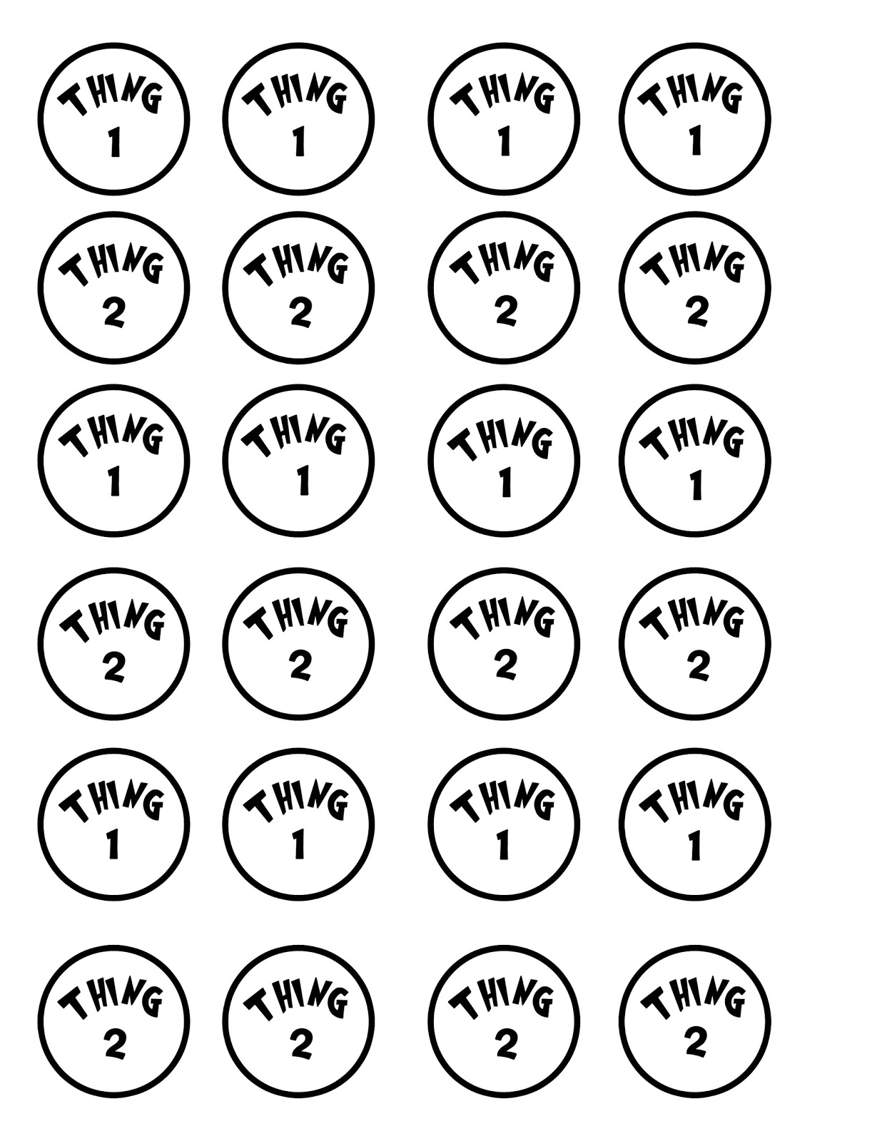 It is a picture of Nifty Thing One Printable This is a graphic of Nifty Thing One Printable