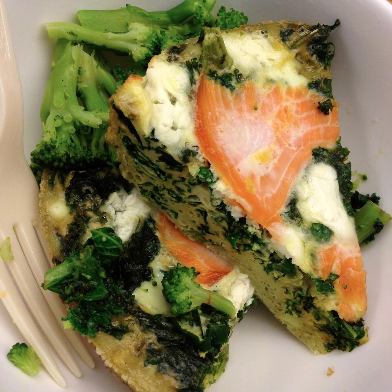 Bad Girl Eats Smoked Salmon, Kale, and Goat Cheese Frittata