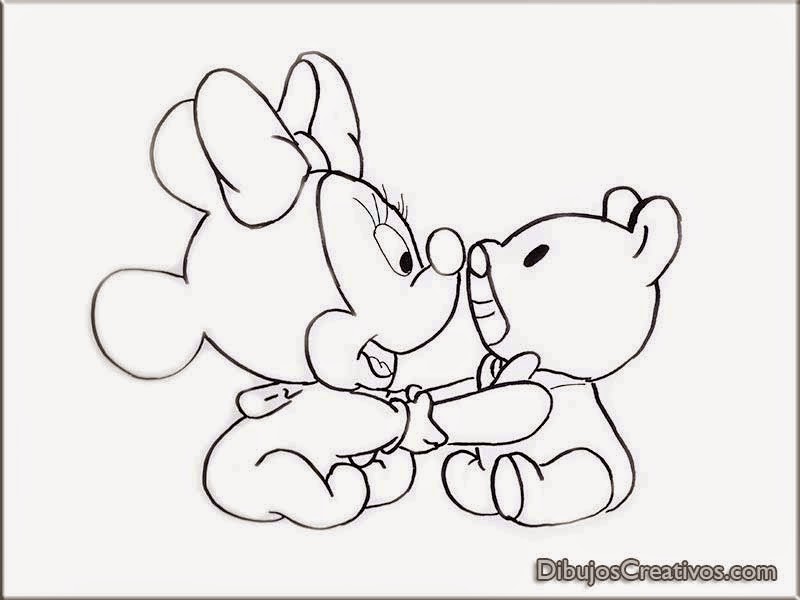 dibujos bonitos de mini con peluche imágenes dibujos para colorear