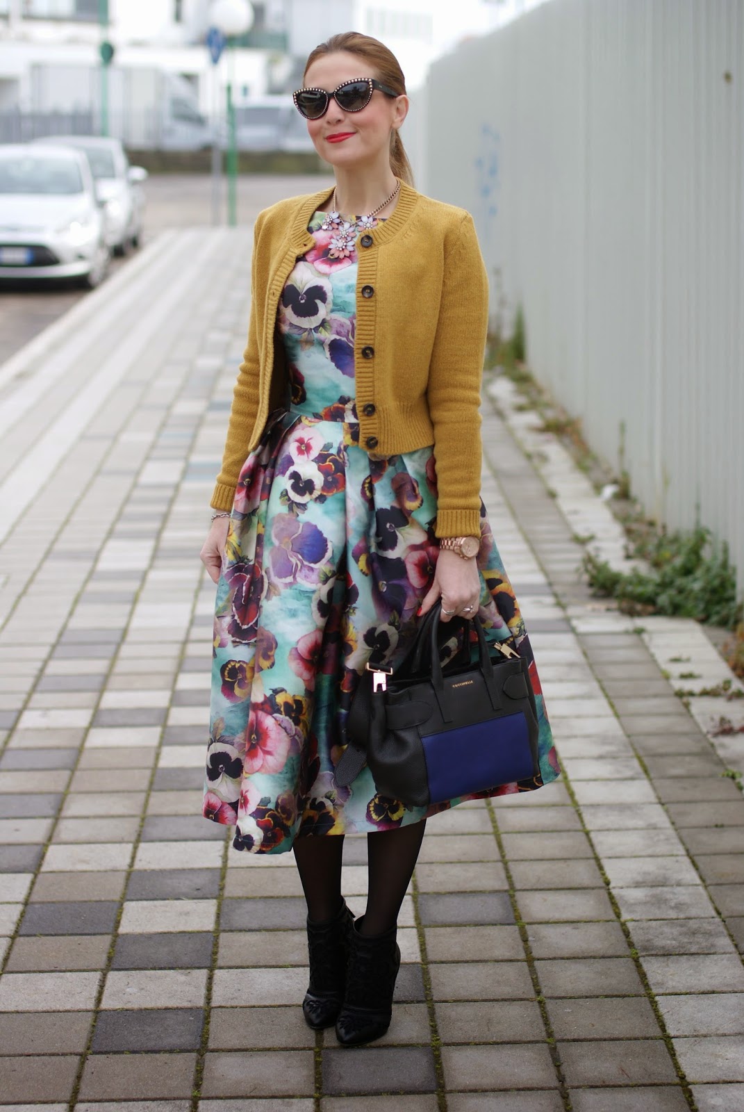 Chi Chi London Alyssa dress, Bijou Brigitte necklace, Coccinelle bag, Fashion and Cookies fashion blog, fashion blogger