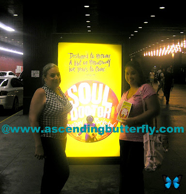 Team Butterfly holding up signed Soul Doctor Playbill in front of Circle in the Square Theatre in New York City
