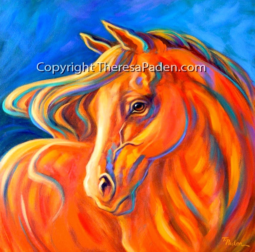 Abstract Horses Contemporary Horse Art in Bright Colors by Theresa Paden