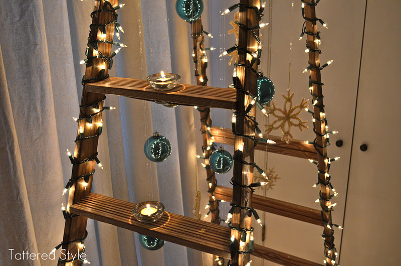 Tattered Style Ladder Christmas Tree