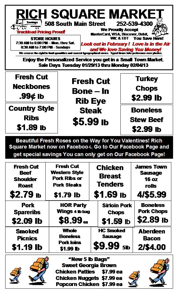 Rich Square Market Specials