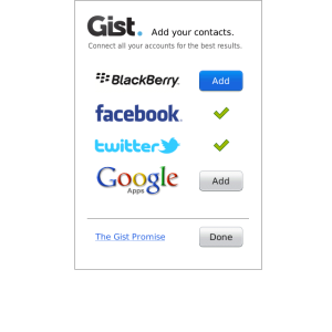Gist Application for Blackberry