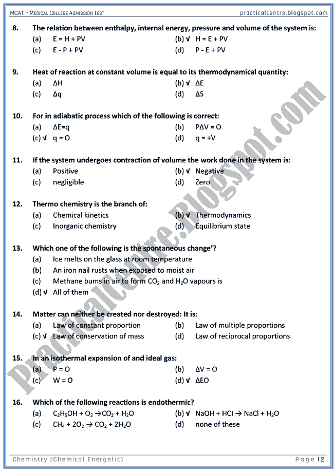 mcat-chemistry-chemical-energetic-mcqs-for-medical-college-admission-test