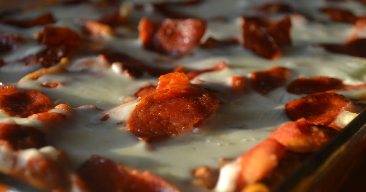 Pepperoni Pizza Spaghetti Casserole