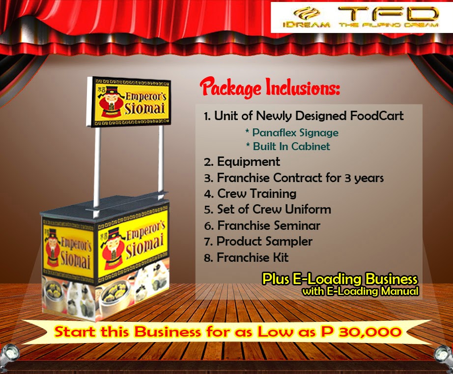 Emperor Siomai Food Cart Package Inclusions Foodcart For Franchise - A Siomai Food Concept Offered in the Philippines.
