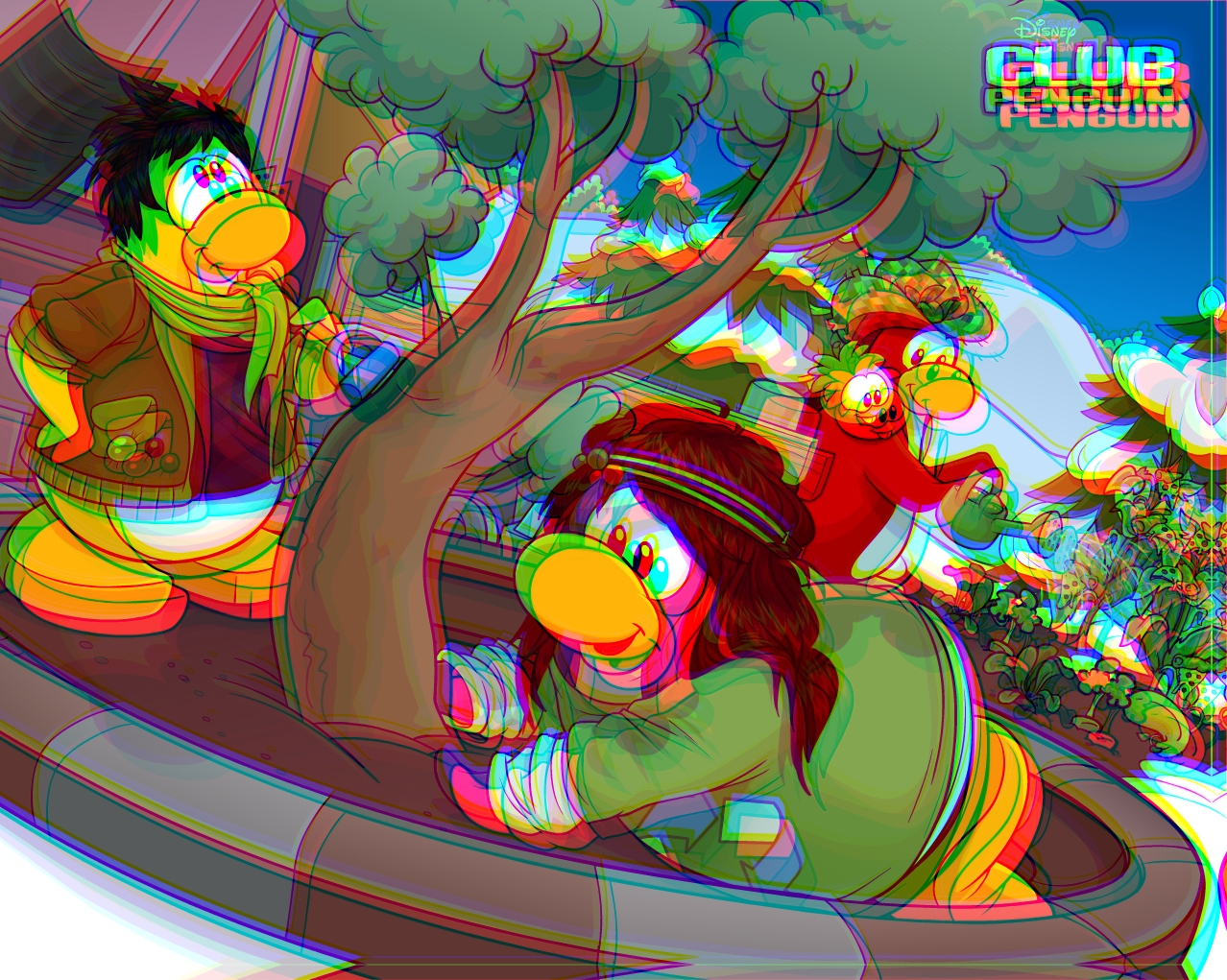 club penguin: imagens em 3d