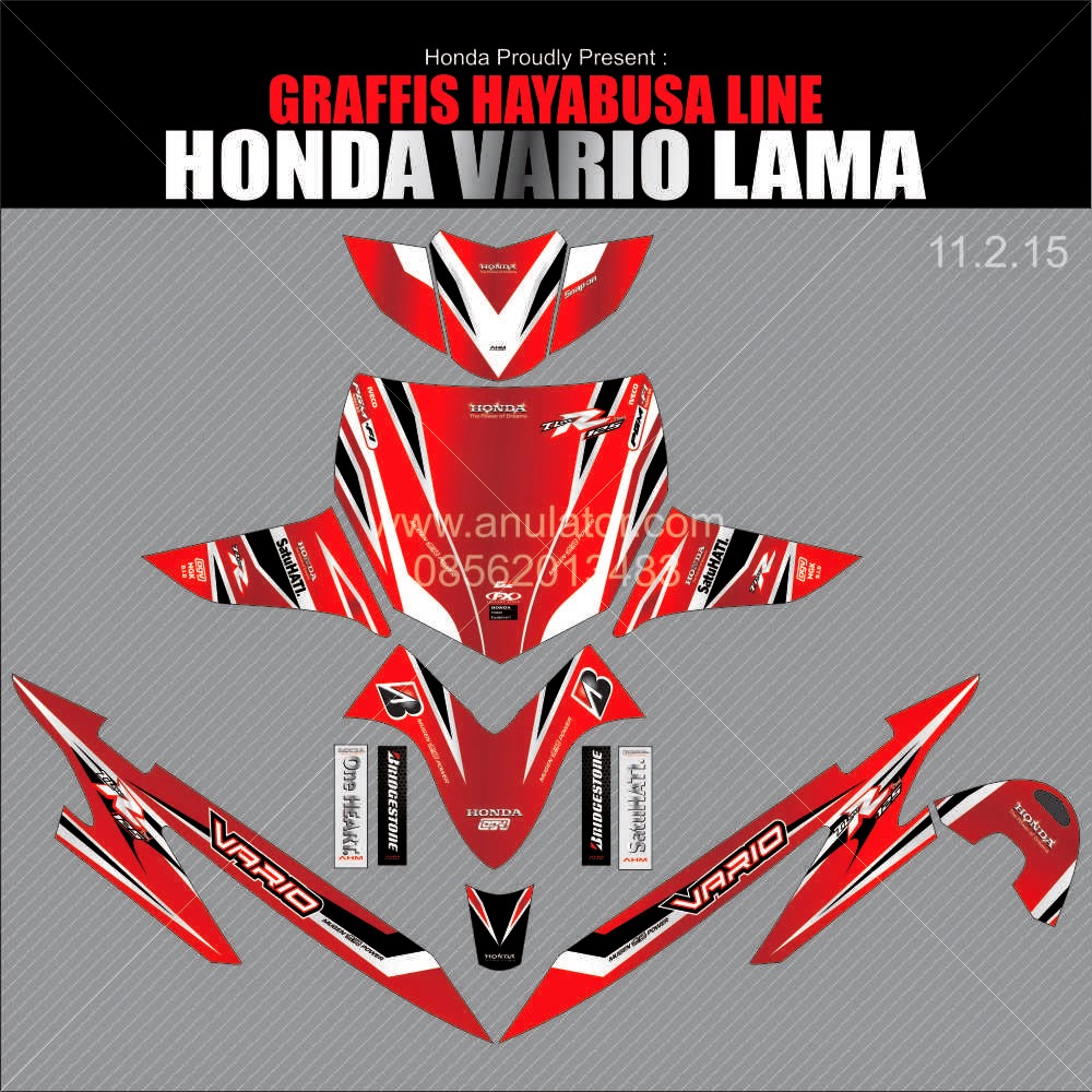 vario lama hayabusa dominan merah digital print stiker vario lama hayabusa dominan merah digital print stiker