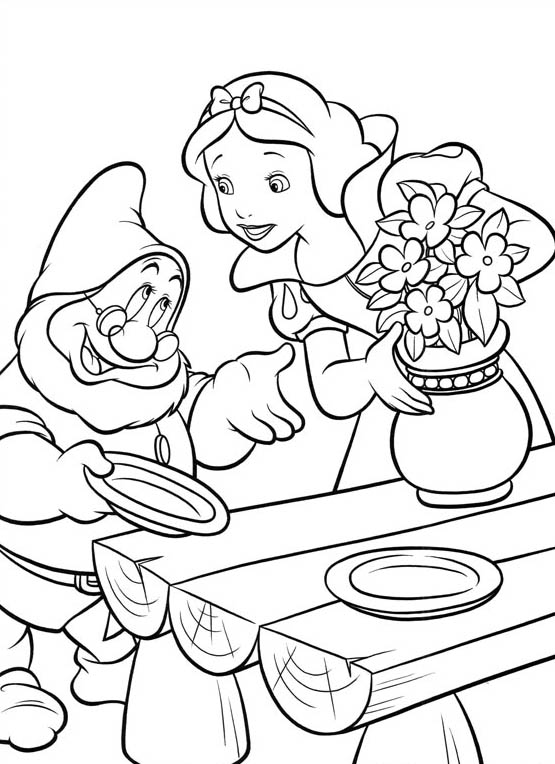 Princesas Disney: Más dibujos para colorear de "Blancanieves"