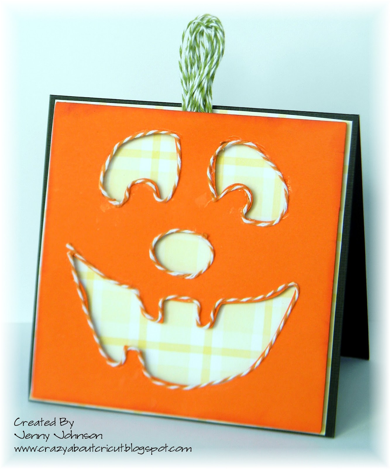 Twineology by Timeless Twine Pumpkin Face Card