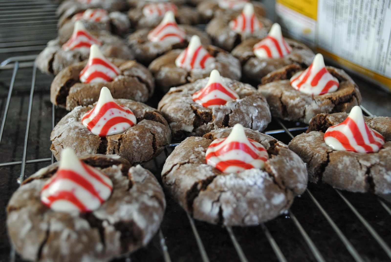 Or to make packing them up a bit easier, this year I flattened the kisses out when they were hot.