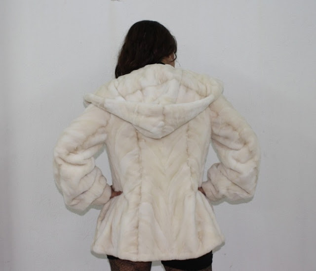 off white rear paws mink jacket