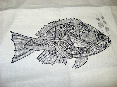 Mary Corbet's embroidered fish