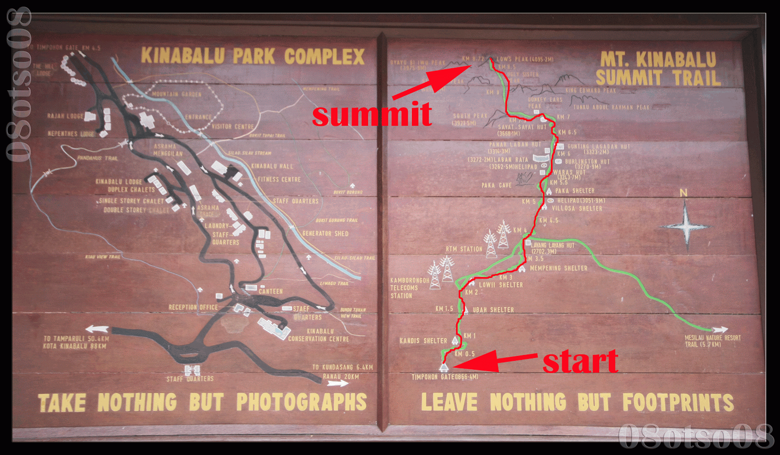 there are two ways to trek the mount kinabalu summit trail you can either start via timpohon gate trail in red or through the alternate route mesilau there are two ways to trek the mount kinabalu summit trail you can either start via timpohon gate trail in red or through the alternate route mesilau