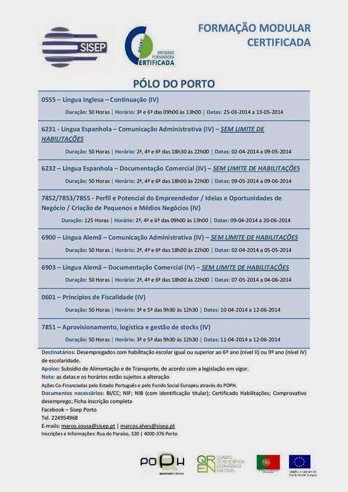 cursos grátis no Porto