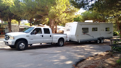 Travel trailer and 5th wheel campsite moves in Spain