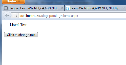 Literal Control in asp.net