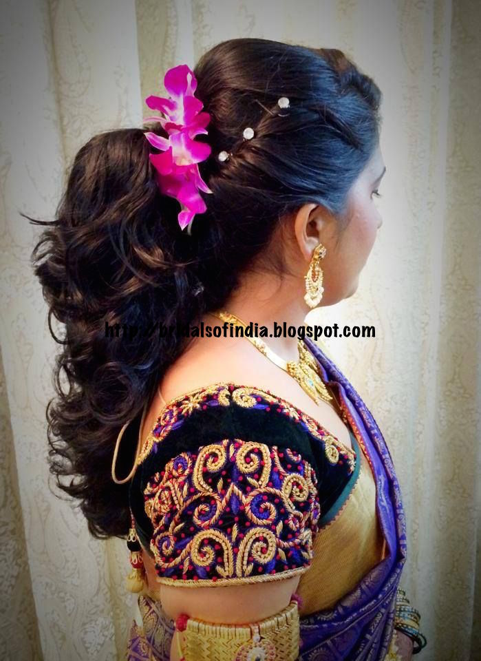 Fashion world: Indian bride's bridal reception hairstyle for medium length  hair - South Indian Bride