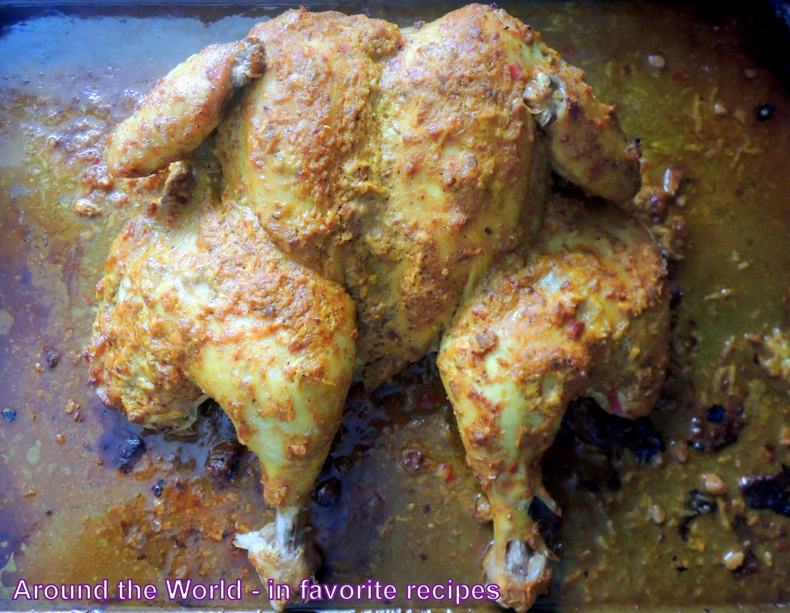 Around the World in favorite recipes Indian Spiced Roast Chicken