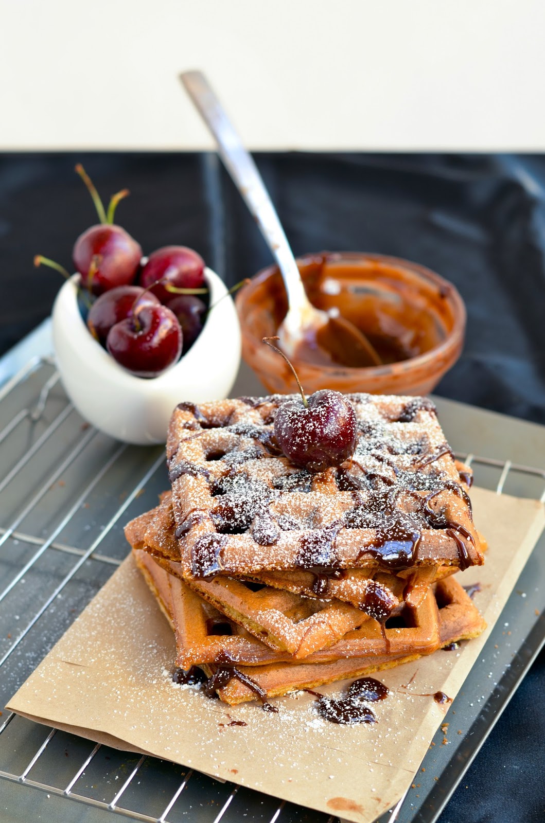 Candy bar envy// Cherry ripe Inspired sourdough waffles The