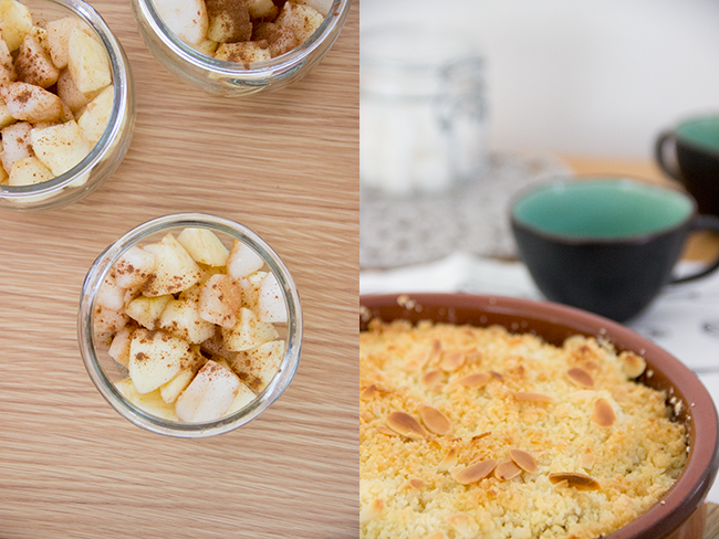 Crumble Pommes Poires et Amandes . Lady Bird Red || http://ladybirdr.blogspot.fr/ Crumble Pommes Poires et Amandes