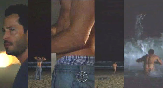 Malvino Salvador nu, pelado, mostra a bunda em Fina Estampa