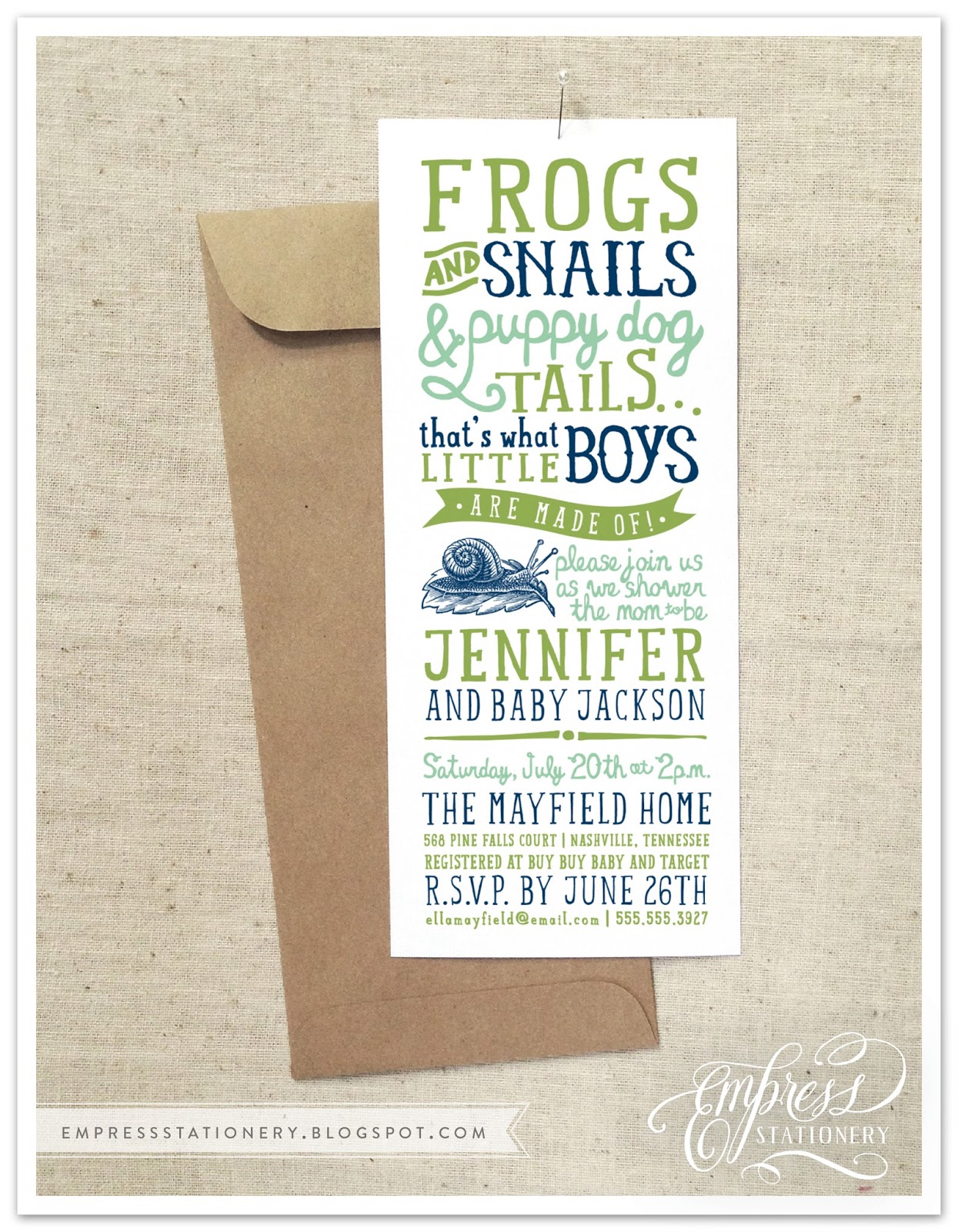 Empress Stationery Frogs Snails and Puppy Dog Tails!