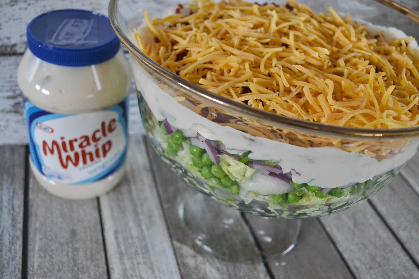 7 Layer Pea Salad Recipe with KRAFT MIRACLE WHIP Building Our Story