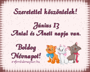 Június 13 - Anett névnap Június 13 - Antal, Anett névnap