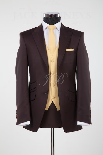 brown wedding suit, vintage wedding suit hire, lounge suit hire chocolate brown wedding suit