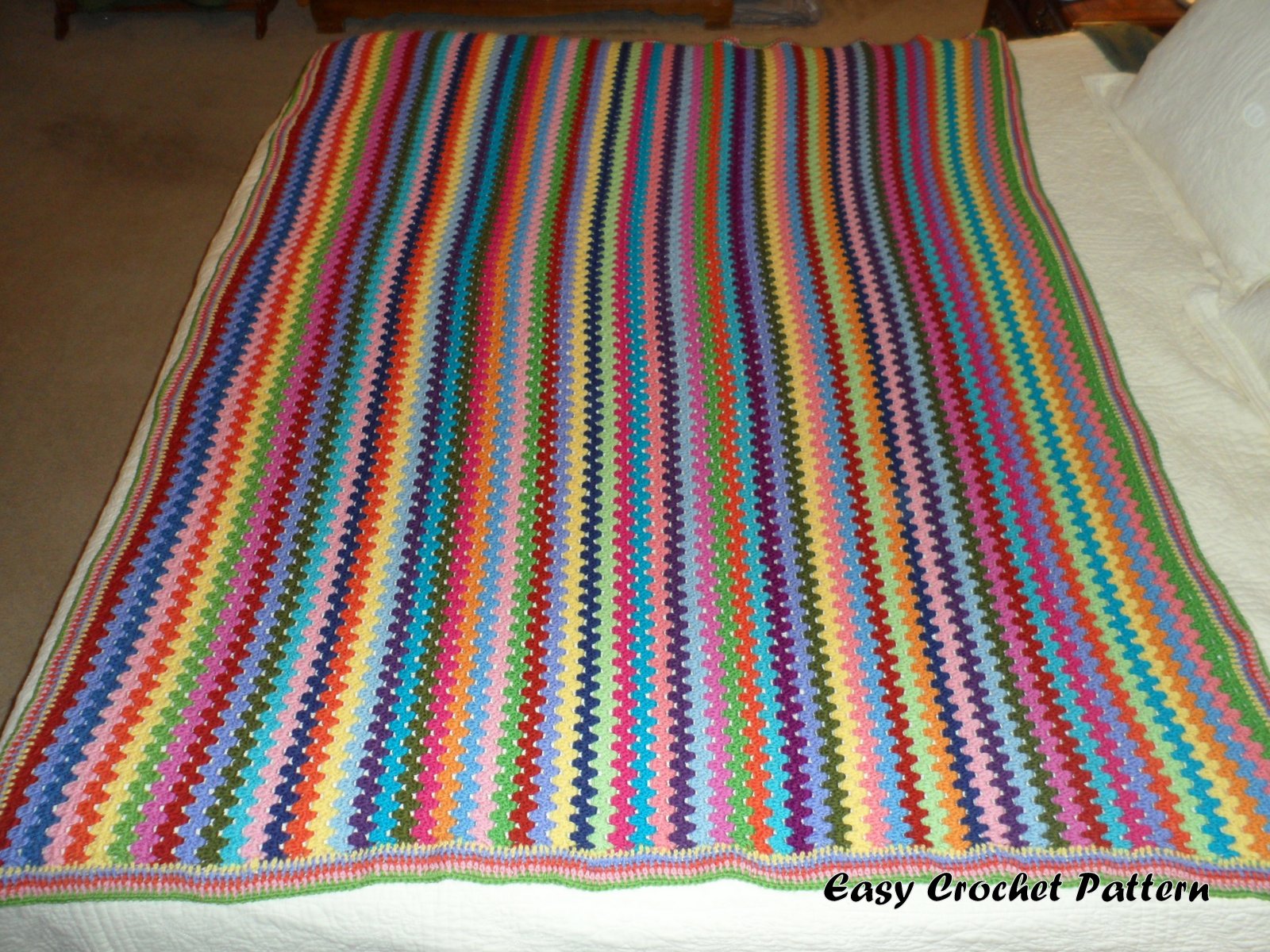 Easy Crochet Pattern Granny Stripe Afghan Finish