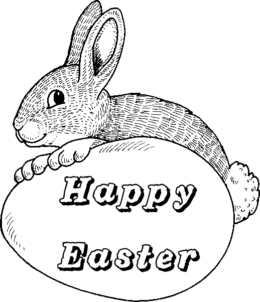 Happy Easter Bunny Coloring Pages Download