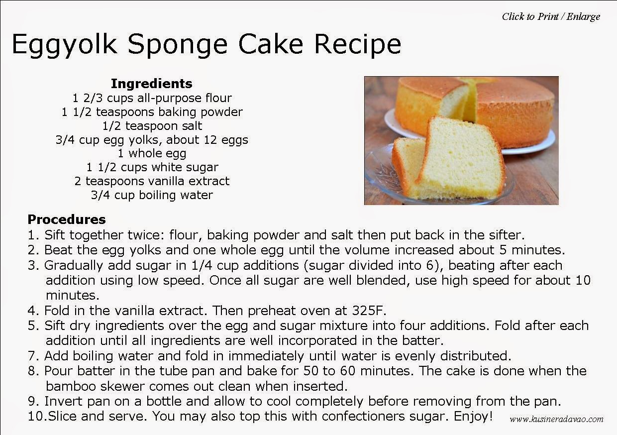 Egg Yolk Sponge Cake Recipe KUSINERA DAVAO