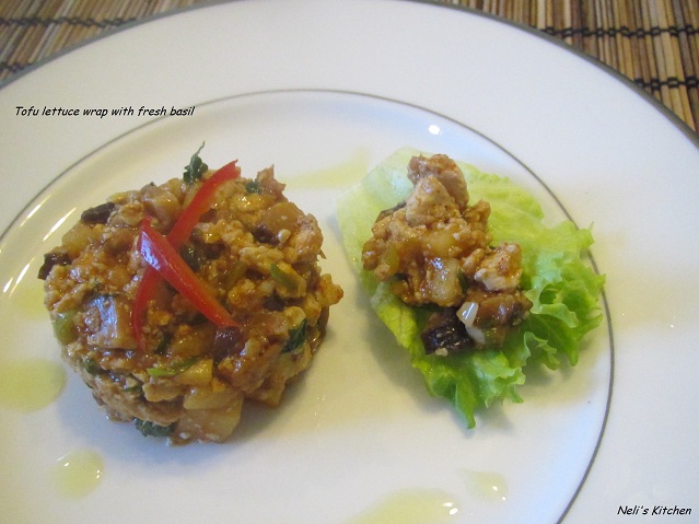 Tofu Lettuce Wrap with Fresh Basil