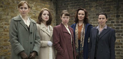 Hattie Morahan, Sophie Rundle, Anna Maxwell Martin, Rachael Stirling, Julie Graham in The Bletchley Circle