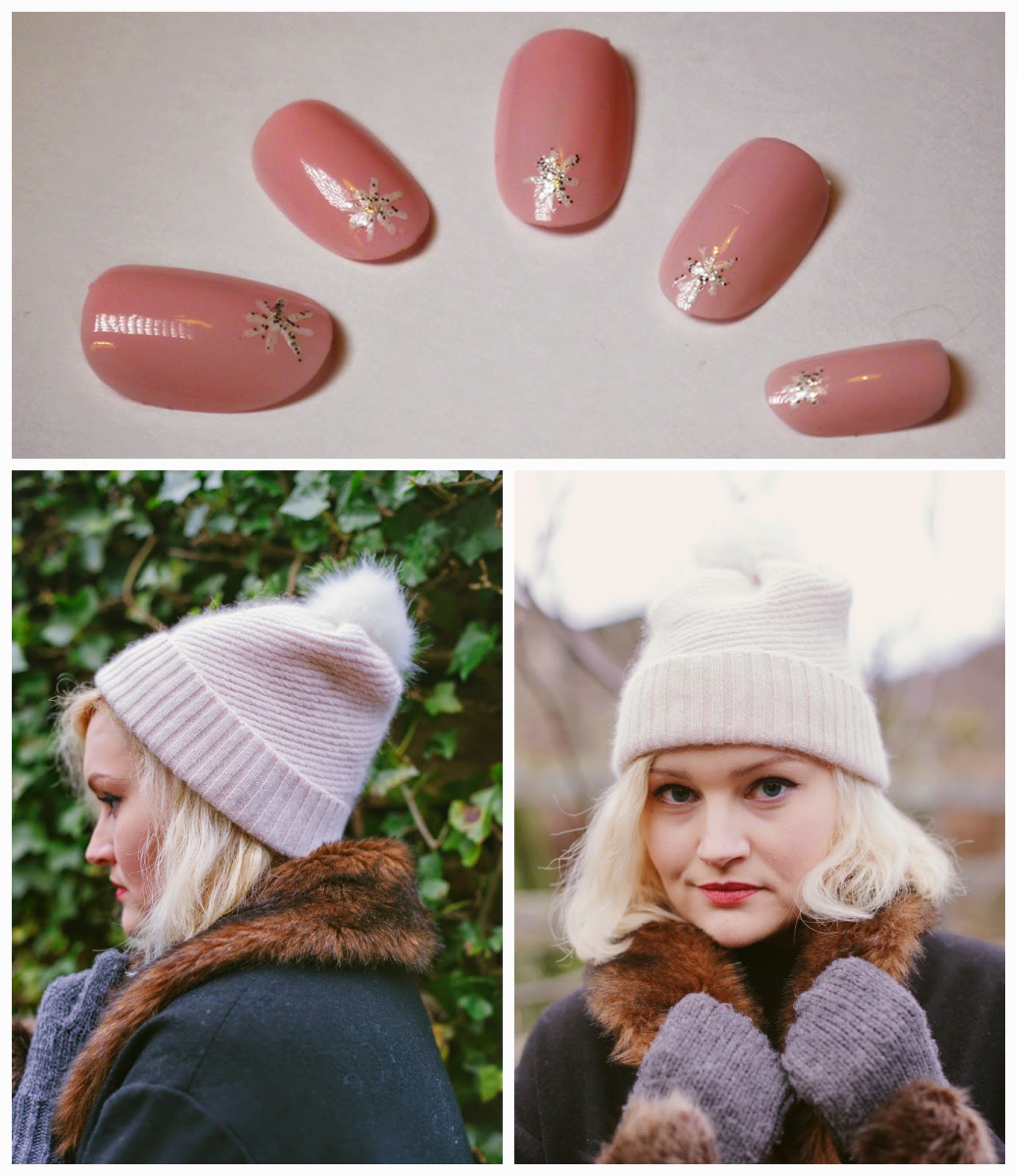 Pretty pink pom pom nail art Pink nail art, nail art inspired by winter outfit, revlon pink pineapple