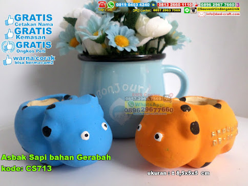 Asbak Sapi Bahan Gerabah