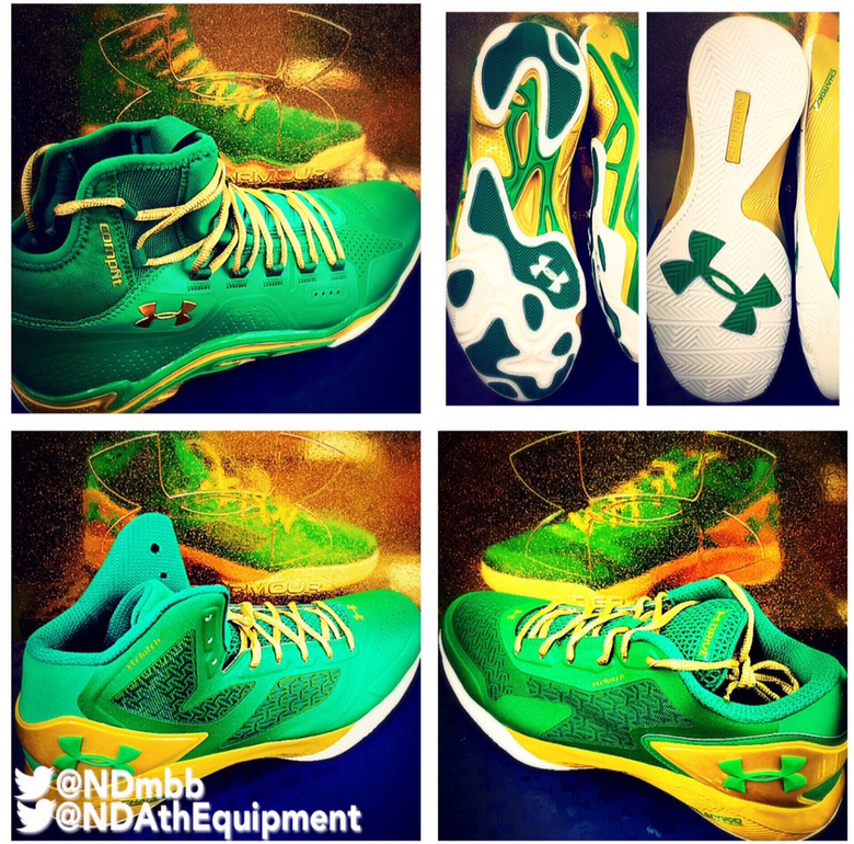 notre dame green under armour shoes