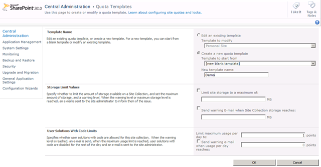 technology blogs configure resource quota and points in sharepoint
