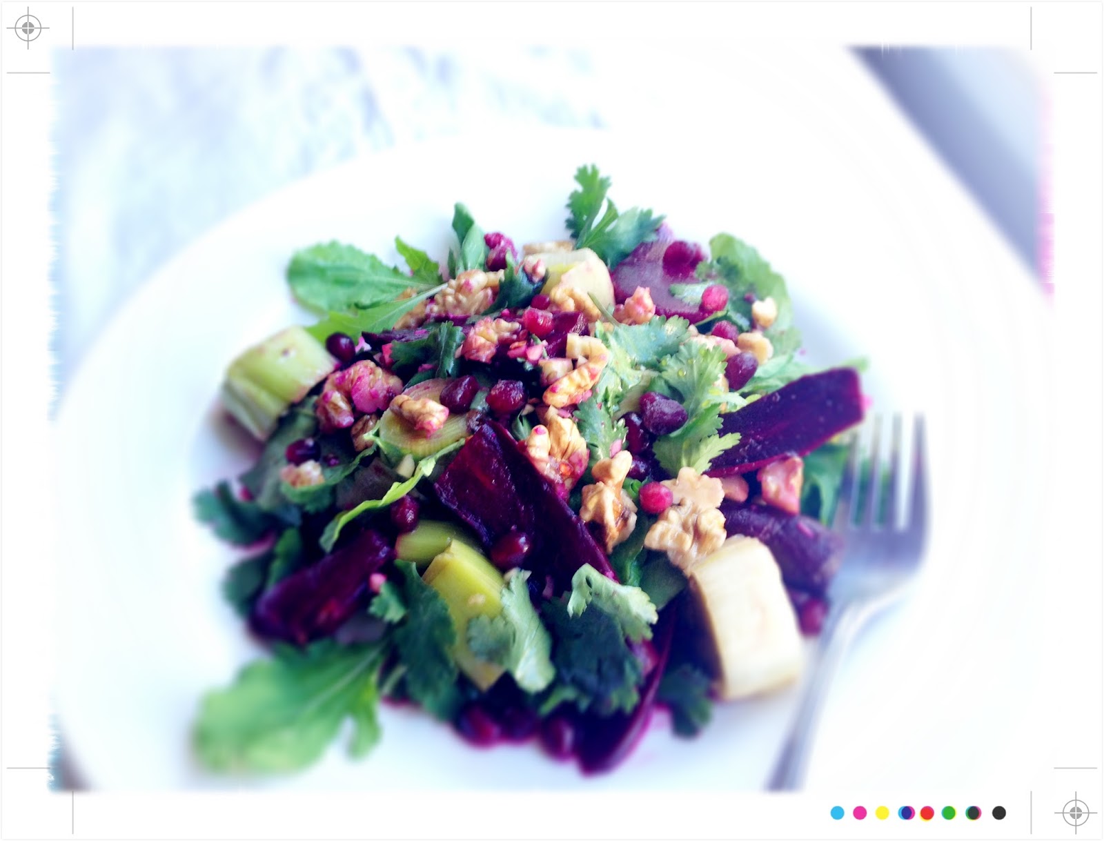 Toast Spicy Beetroot, Leek and Walnut Salad from Ottolenghi’s Jerusalem IHCC