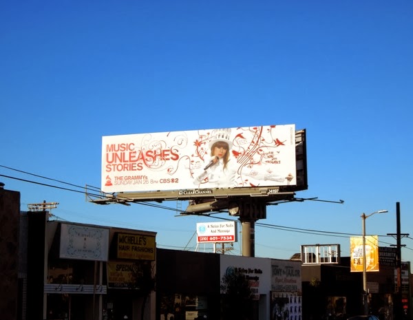 Taylor Swift Music Unleashes Stories The Grammys 2014 billboard 3rd Street Taylor Swift Grammys 2014 billboard