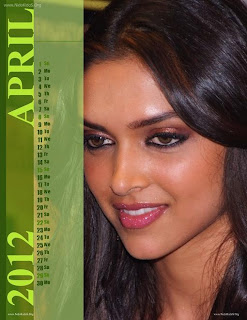 Deepika Padukone Desktop Calendar 2012